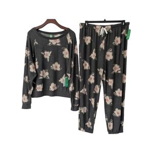 Honeydew Star Gazer Lounge Set Pajamas Size XL Black Magnolias NWT